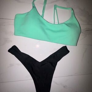 Mint Green and Black Women's Bikini Set used ;))